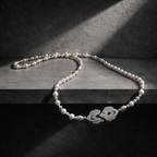 Éclat intime - Collier en perles de culture et diamants bruts