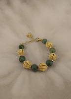 Bracelet en Agate et perles en plaqué or