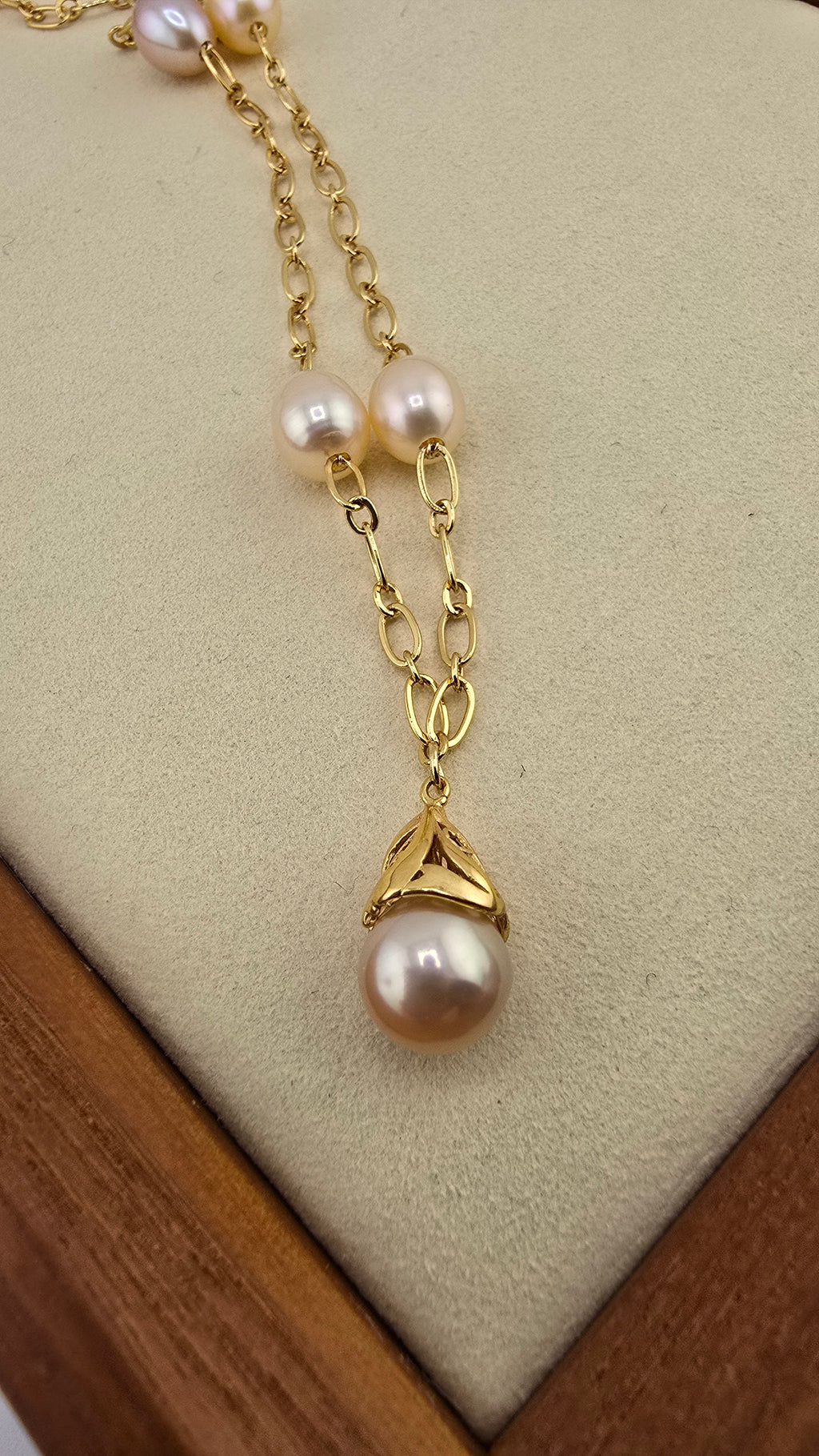 Collier chaine avec perles de culture