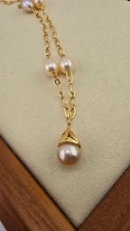 Collier chaine avec perles de culture