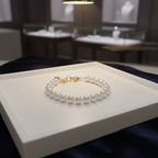 Bracelet en perles de culture blanche