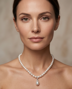collier en argent 925 avec perles de culture blanches rondes - vue 9