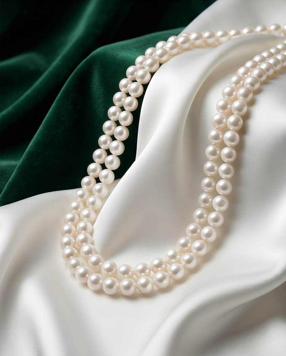 collier deux rangs de perles de culture blanches fermoir argent - vue 4