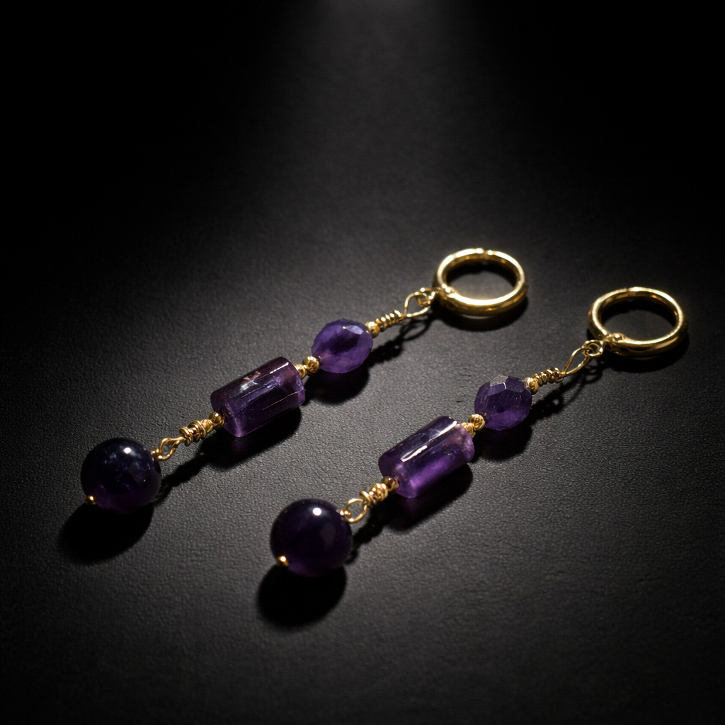 Boucles d’oreilles en Améthyste