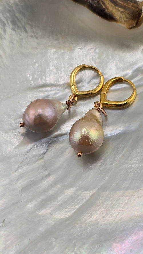 Boucles d oreilles avec perles de culture baroque