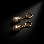 Boucles d'oreilles avec perles de culture baroque
