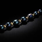 Bracelet en perles de culture bleu marine et vermeil