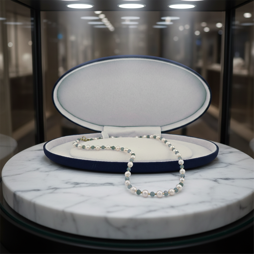 Lumière précieuse - perles de culture et labradorite