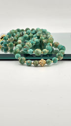 Collier en perles de turquoise africaine et vermeil