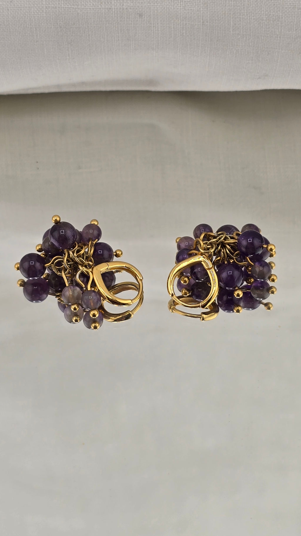 Boucles d’oreilles en vermeil et Améthyste