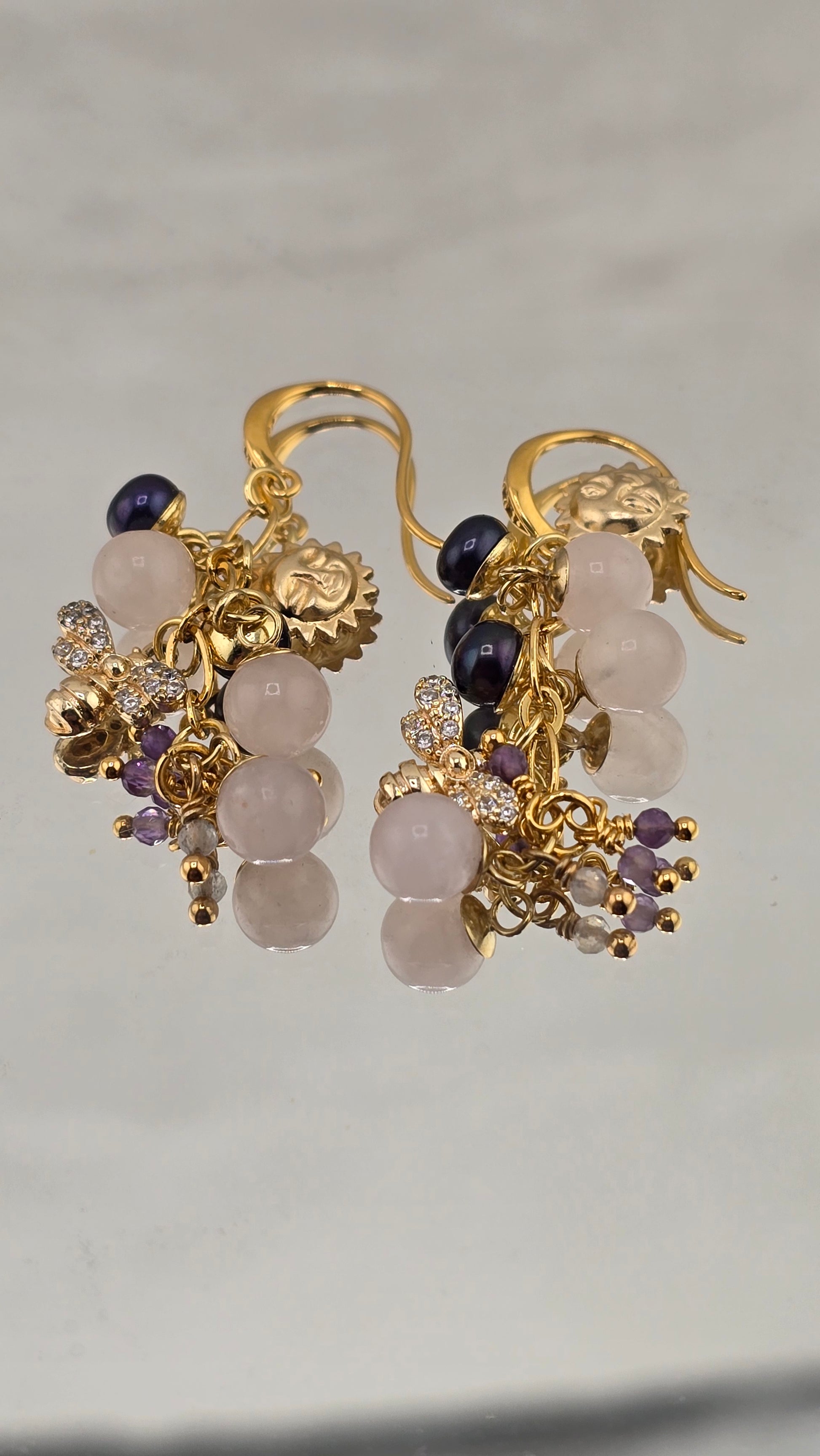 Boucles d 'oreilles en plaqué or 24k