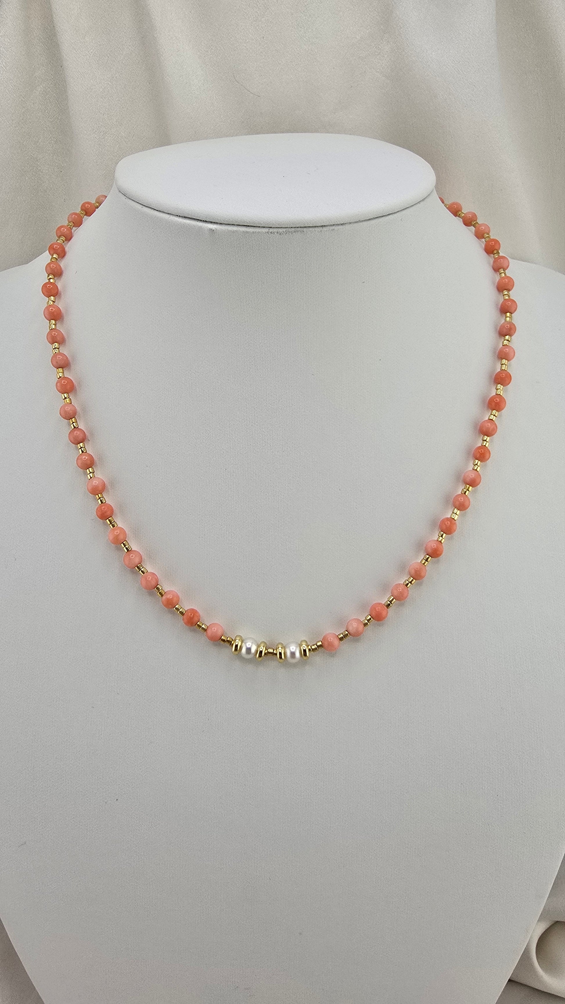 Collier en corail et perles de culture