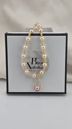 Collier en perles de culture poudrée