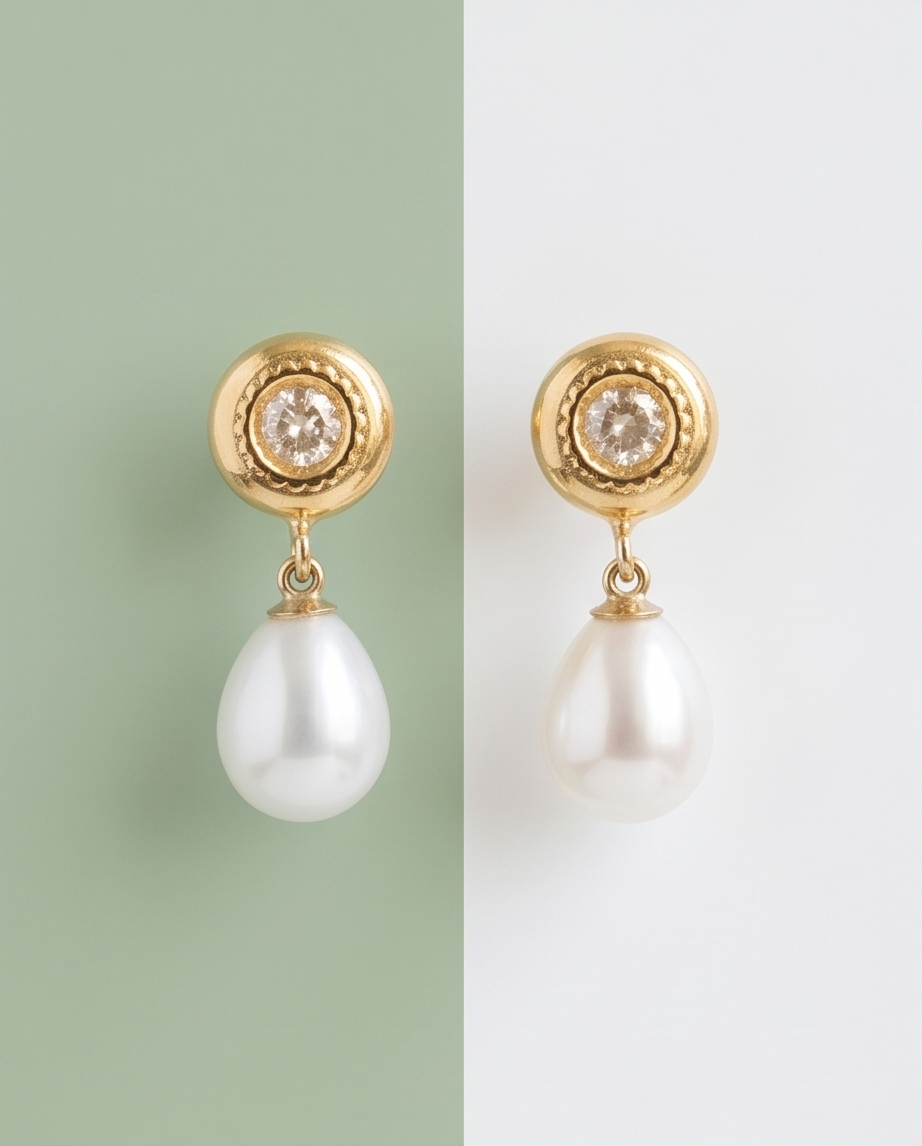 Boucles d’oreilles clous avec zircon