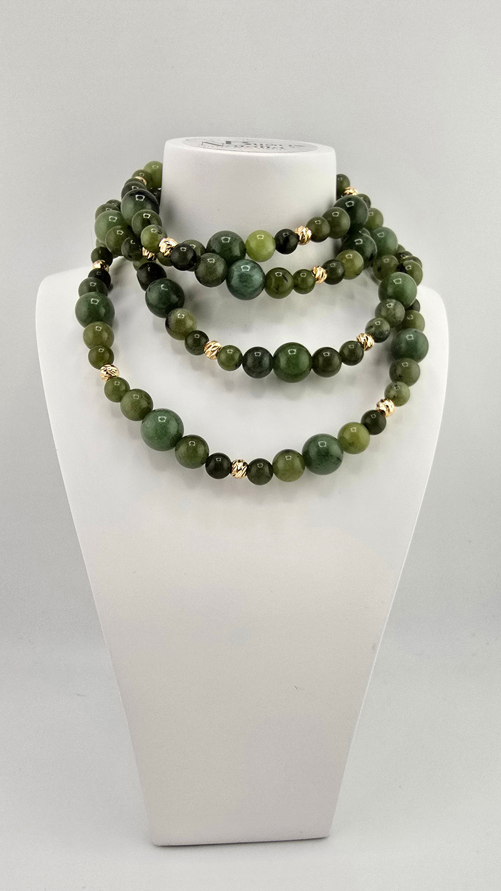 Collier deux rangs en Agate vert
