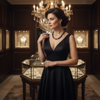 Collier en perles de culture bleu foncé et vermeil