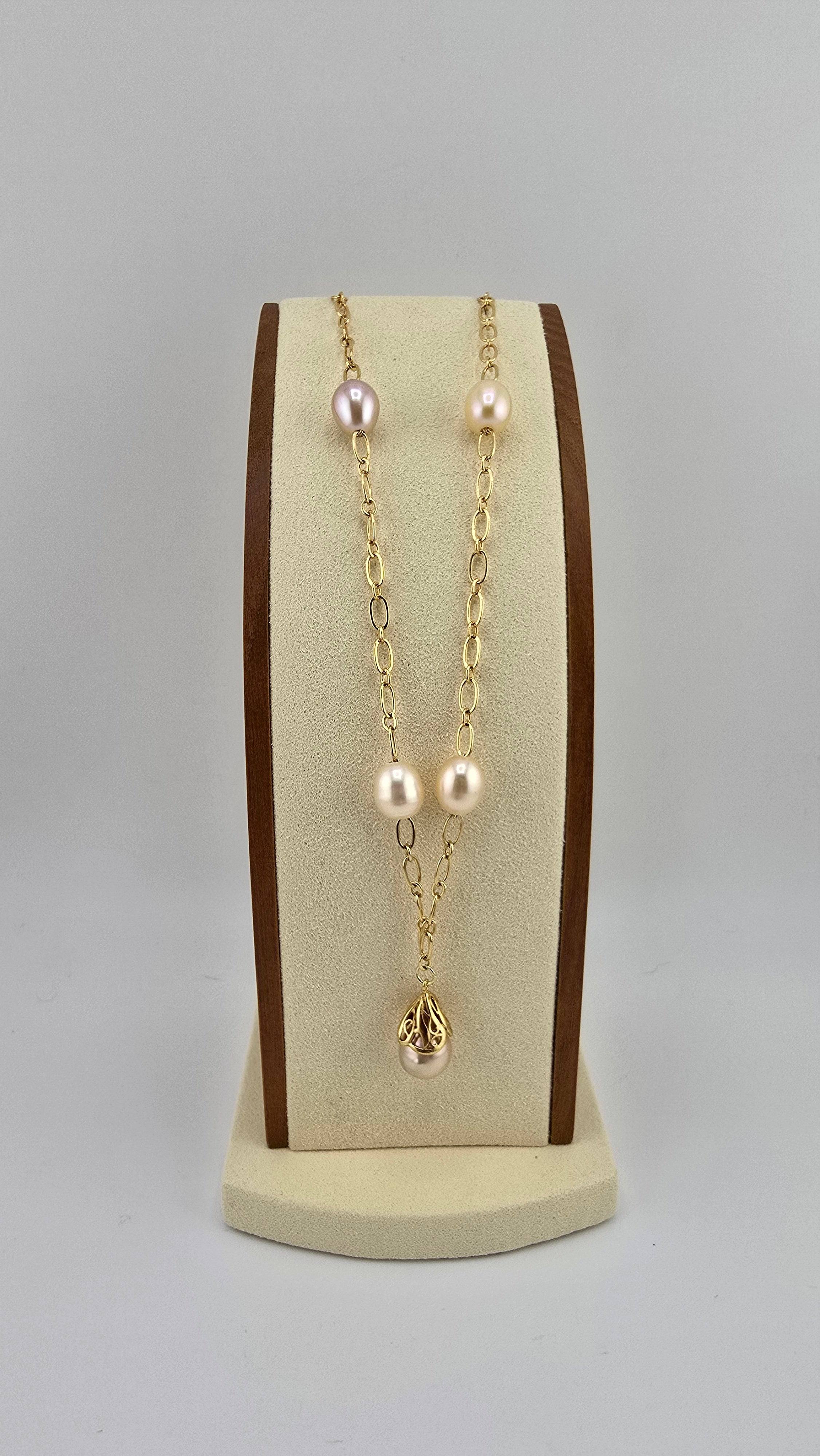 Collier chaine avec perles de culture