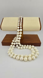 Collier double rangs en nacre luisante