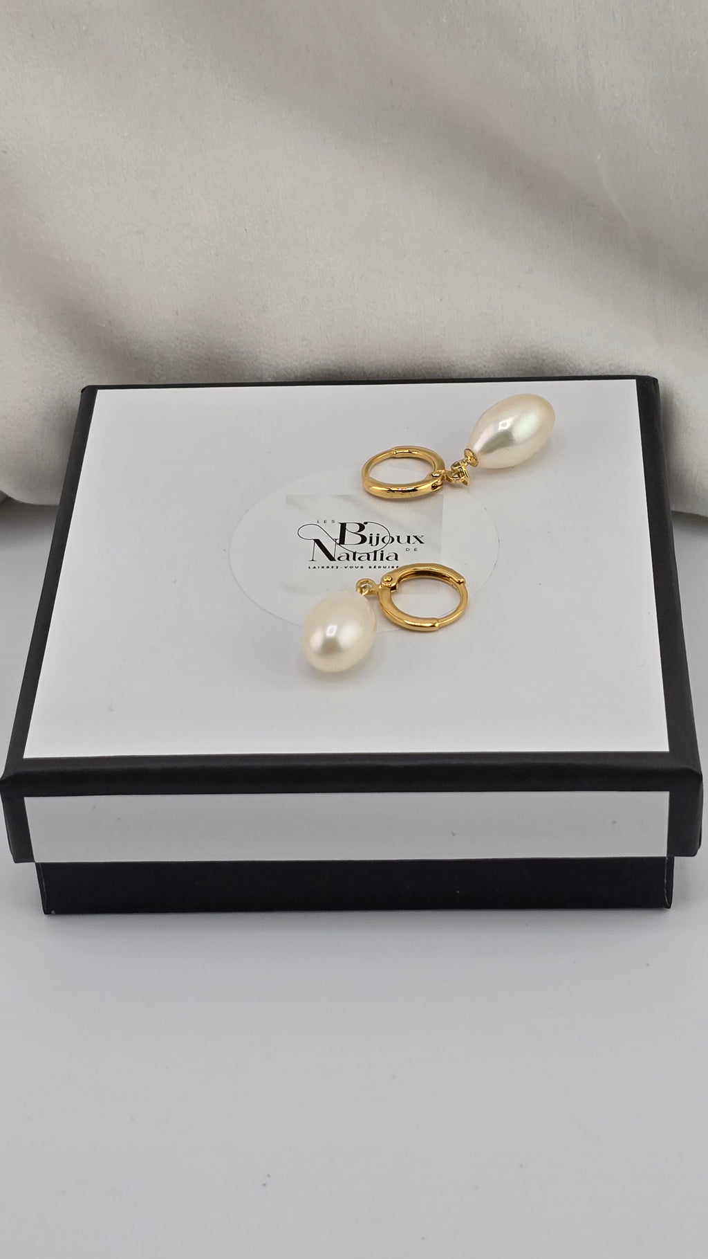 Boucles d’oreilles en vermeil et perles de culture blanche