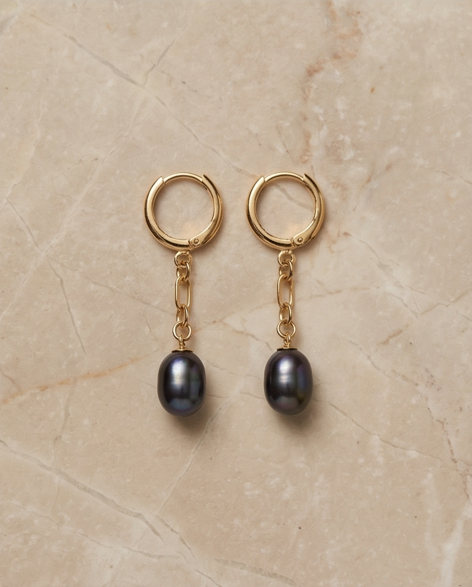 Boucles d’oreilles pendantes en plaqué or