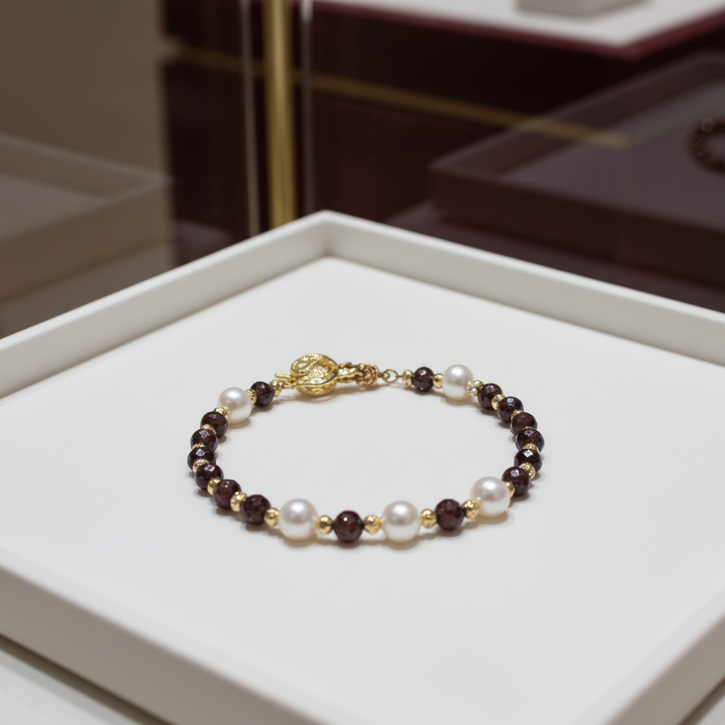 Bracelet en grenat et vermeil