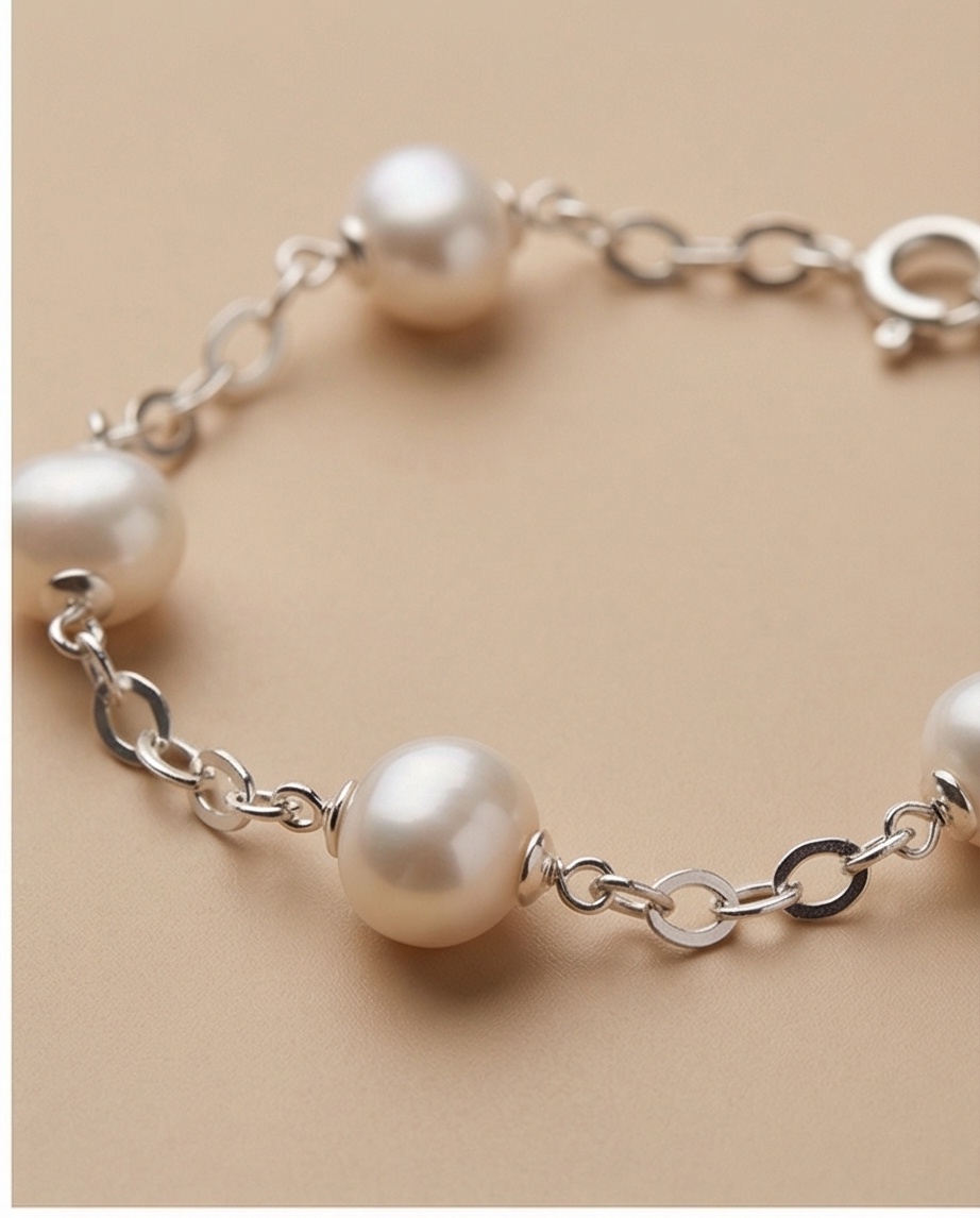 Bracelet argent et perles de culture