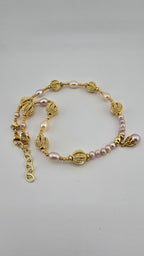 Collier en perles de culture rose