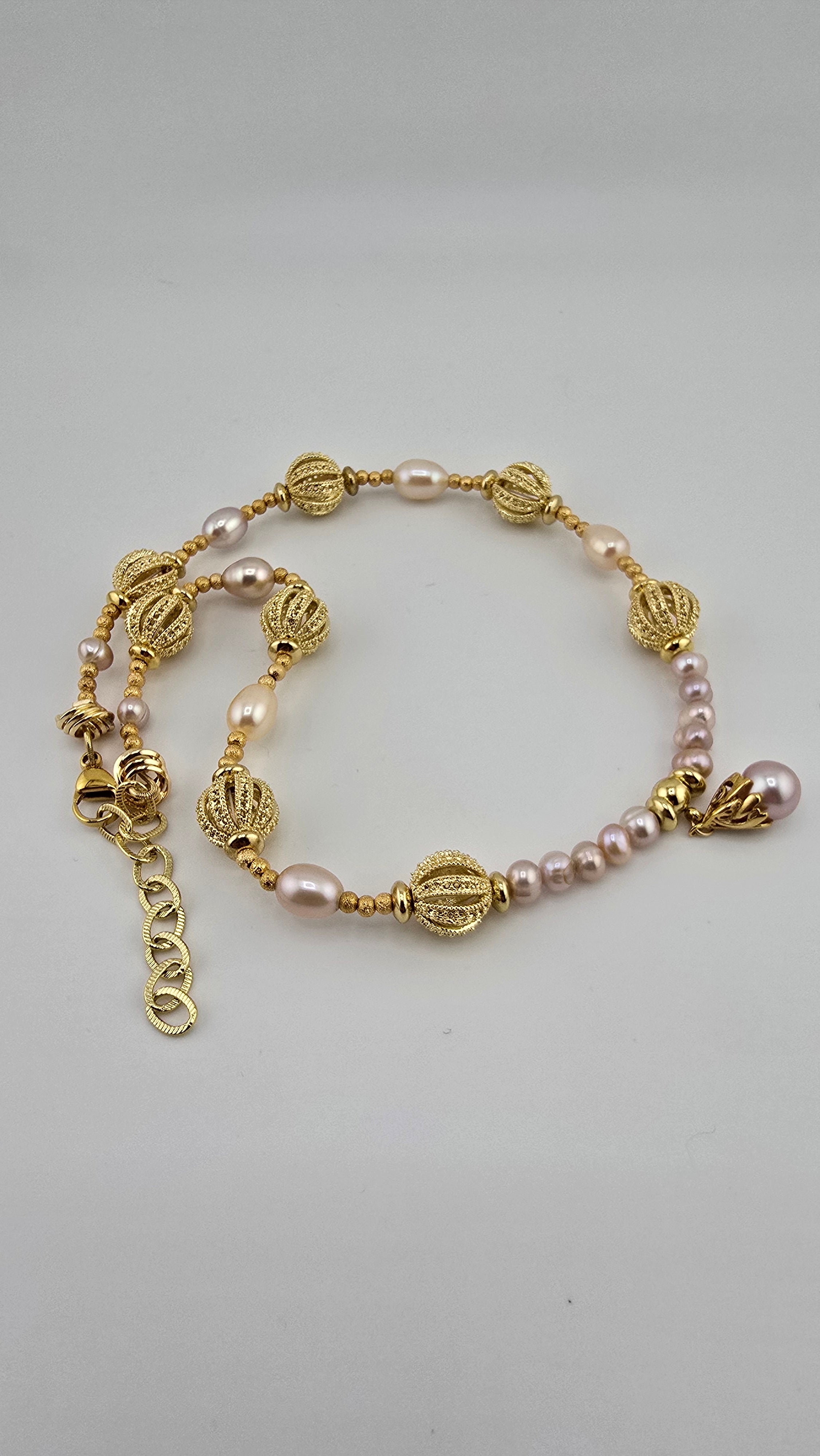 Collier en perles de culture rose
