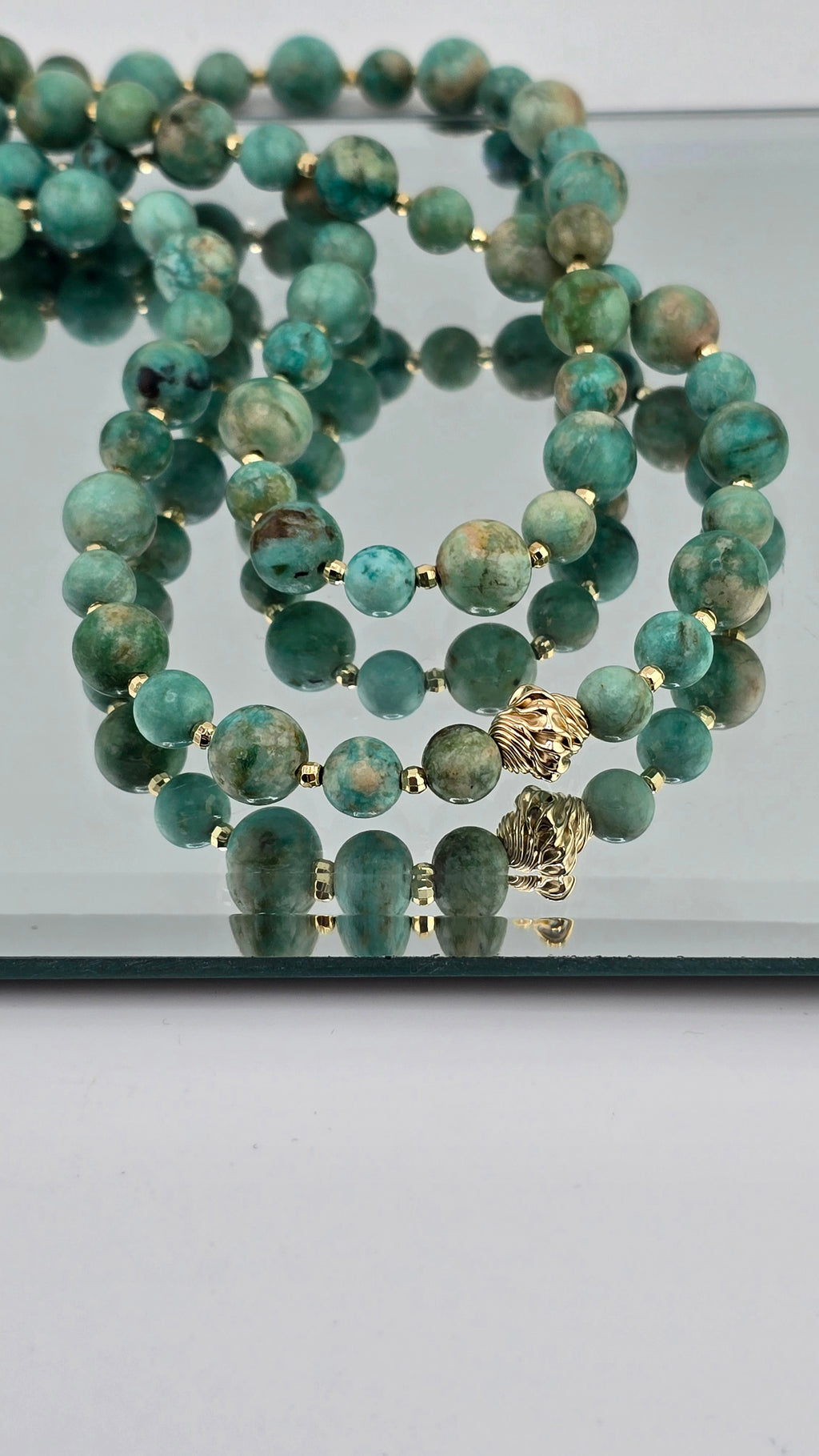 Collier en perles de turquoise africaine et vermeil