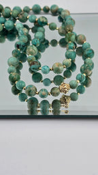 Collier en perles de turquoise africaine et vermeil