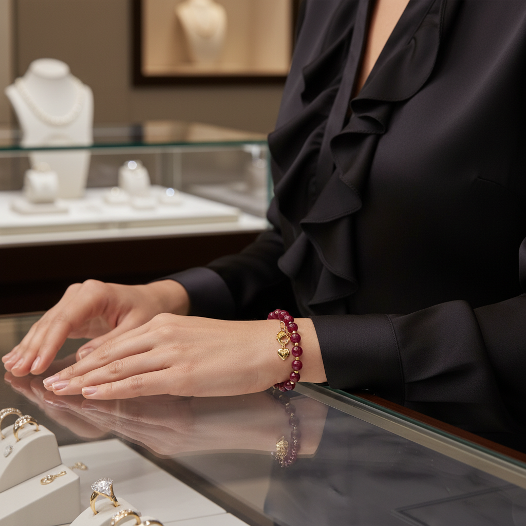 Bracelet en rubis rouge