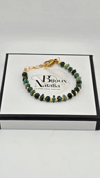 Bracelet en Emeraude et perles or rondes et lisses