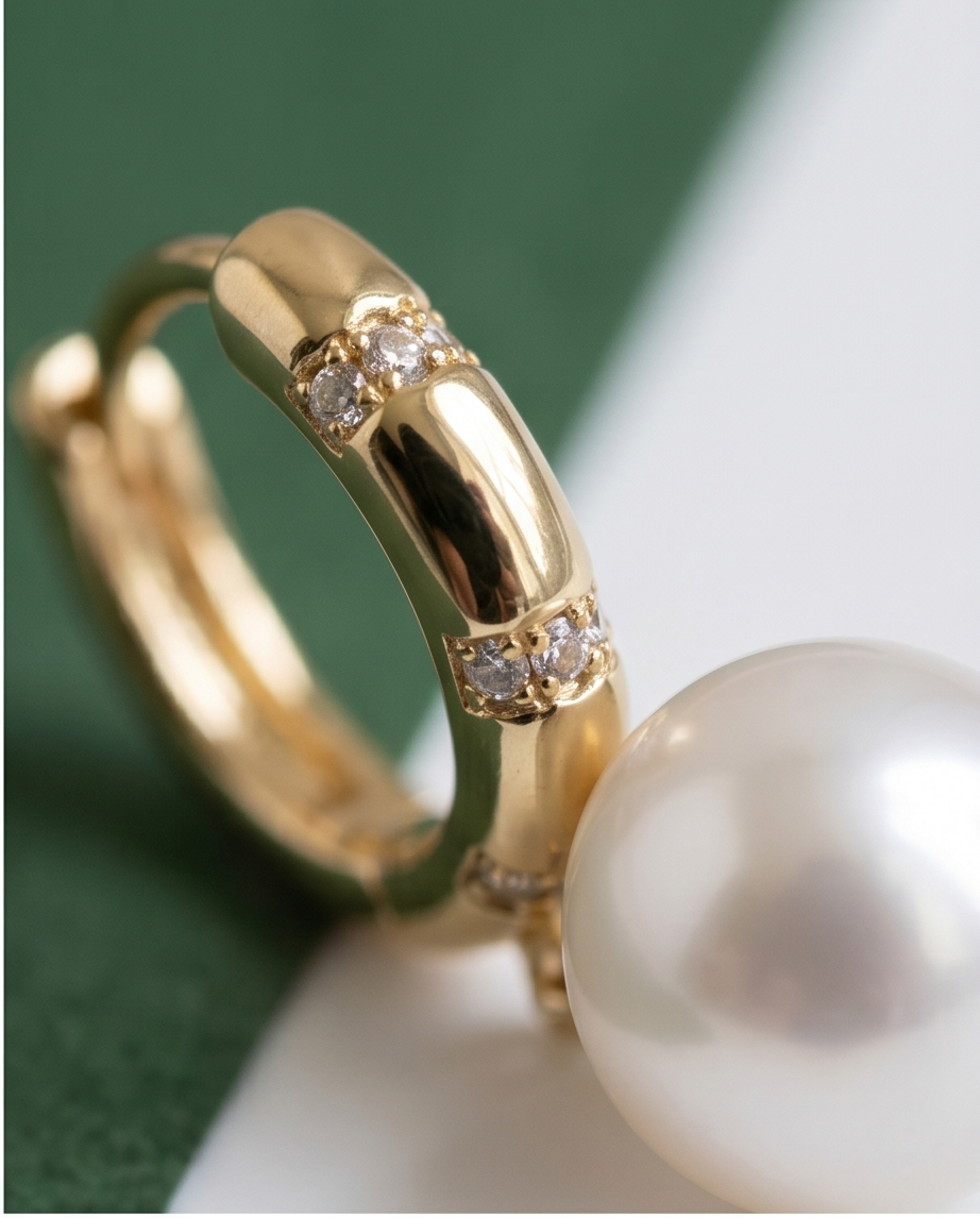 Boucles d’oreilles dormeuses avec perles de culture