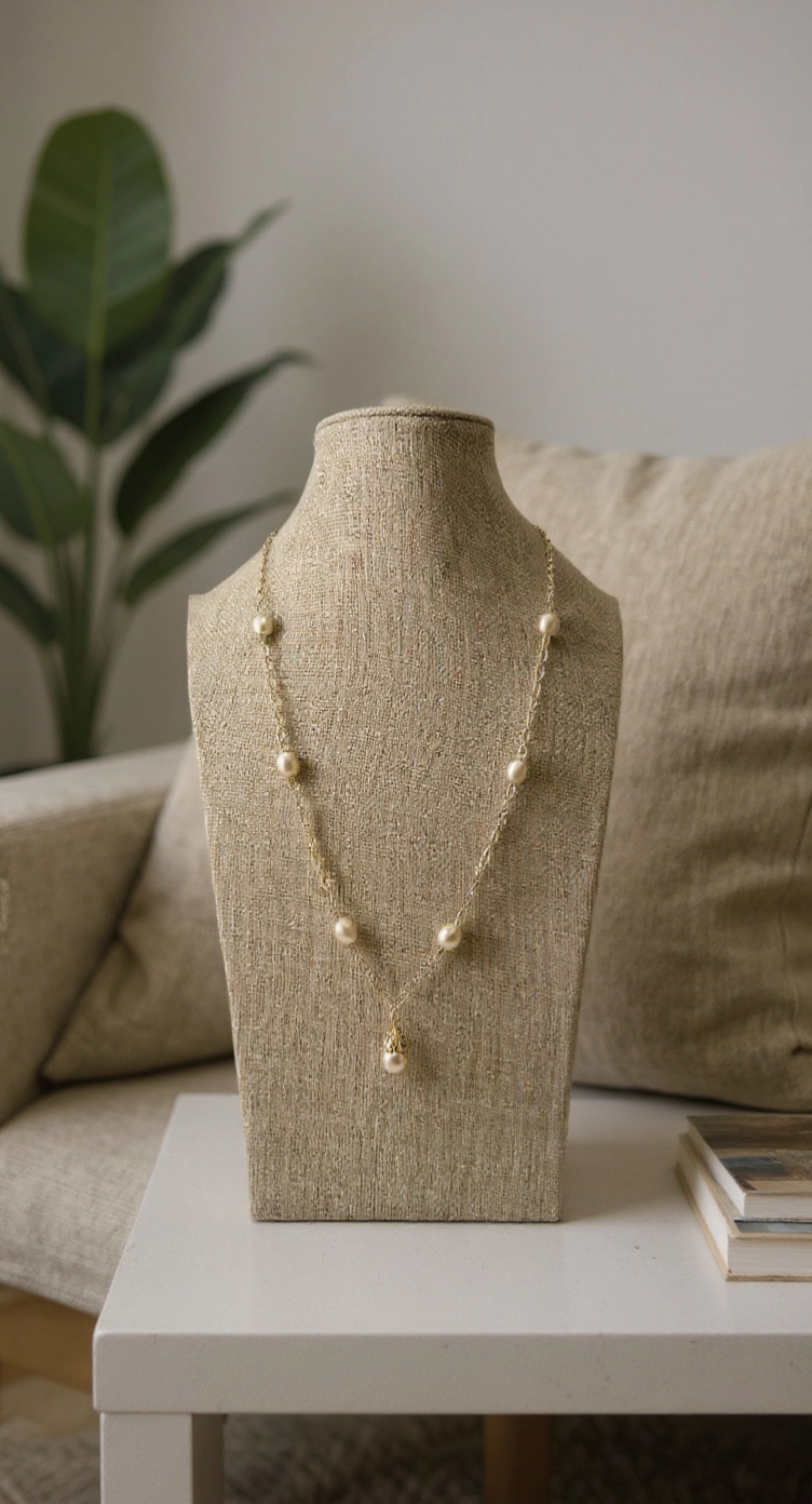 Collier chaine avec perles de culture