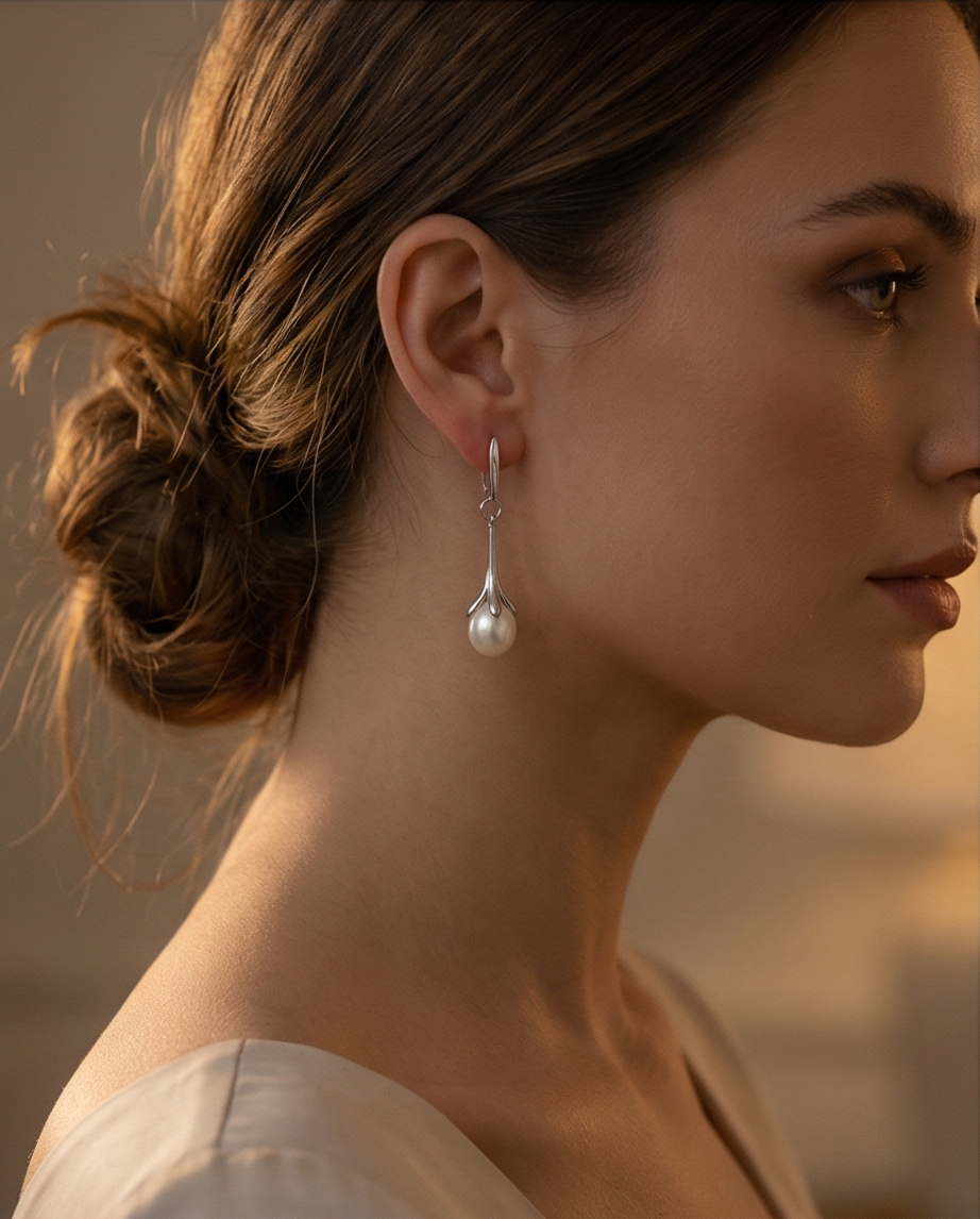 Boucles d ' oreilles en argent rhodié 925/1000