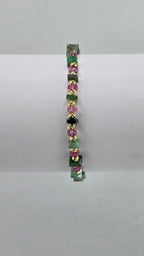 Bracelet en Topaze rose et Emeraude Myammar