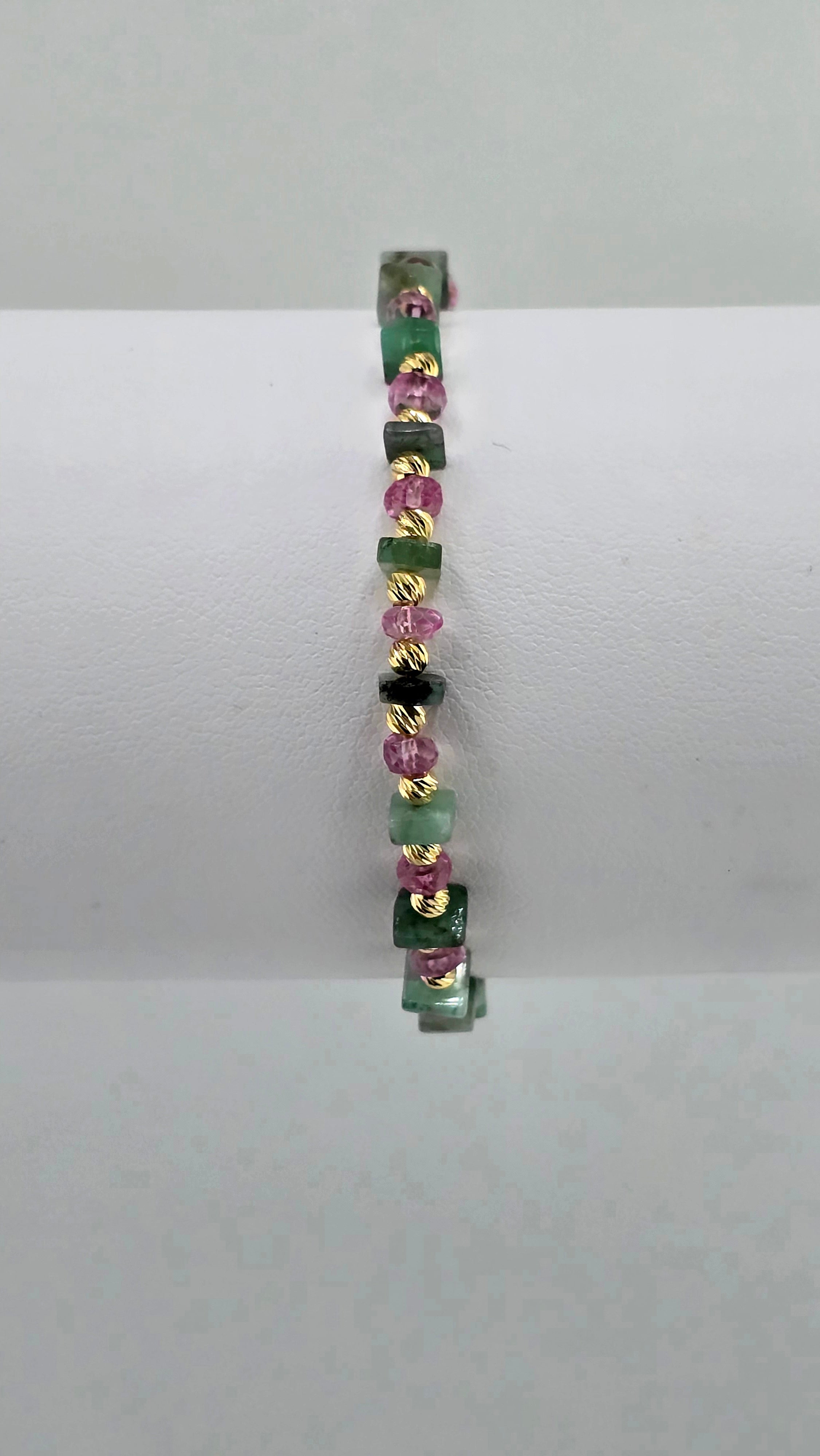 Bracelet en Topaze rose et Emeraude Myammar