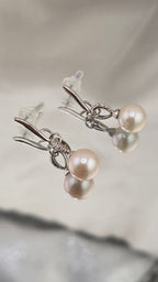 Boucles d’oreilles en strass et perles de culture