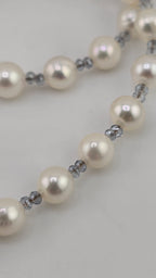 Collier avec perles de culture et Aigue marine dans son coffret prestige