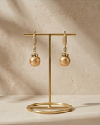 Boucles d oreilles avec perles de culture Édison couleur jaune or