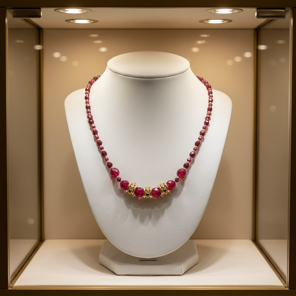 Collier en rouge et or