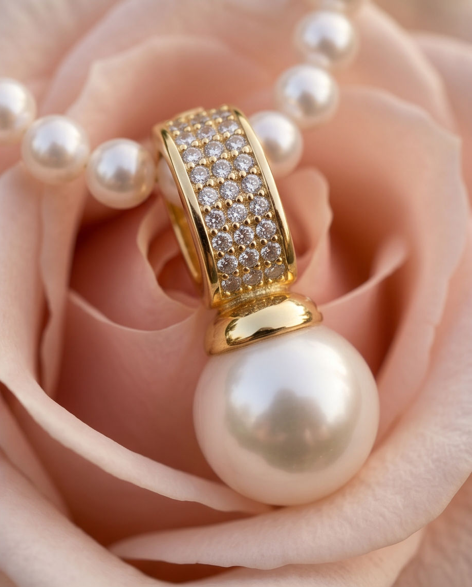 Collier  perles de culture et or  - Éclat libre