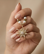 Lumière d 'autrefois - perles de culture et cristal vert