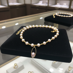 Collier en perles de culture poudrée