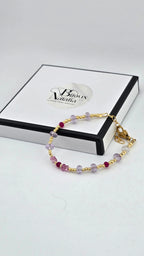 Bracelet en Améthyste, Topaze et Rubis