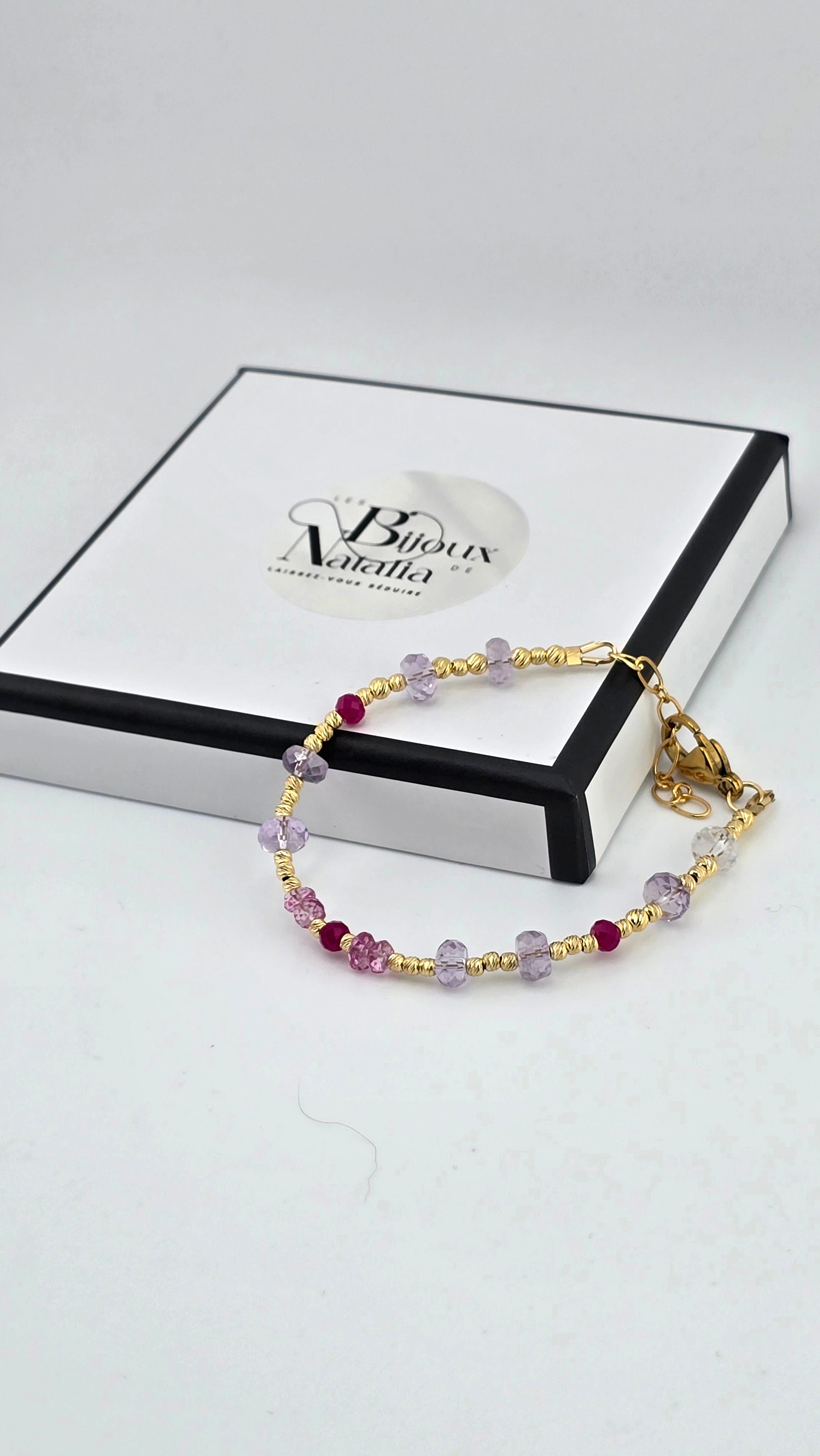 Bracelet en Améthyste, Topaze et Rubis