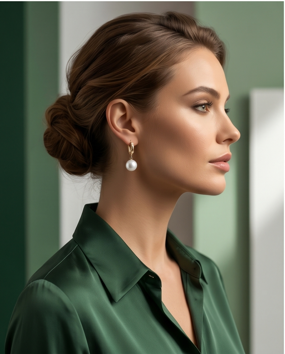 Boucles d’oreilles dormeuses avec perles de culture
