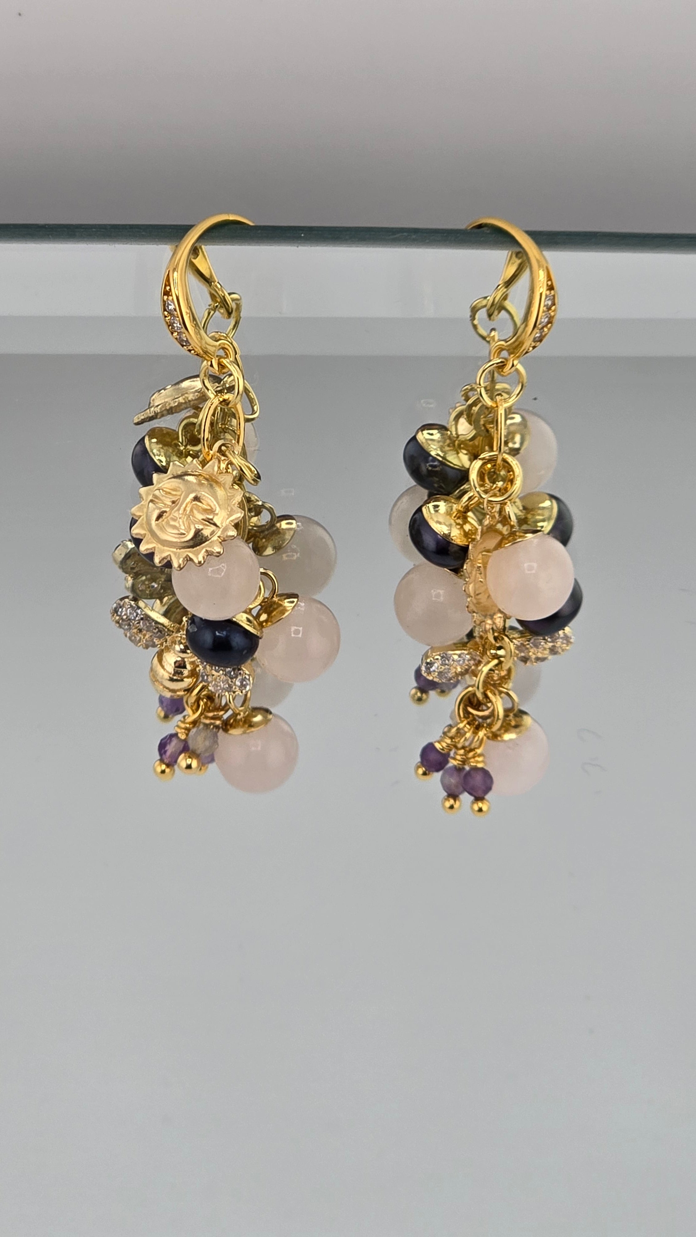 Boucles d 'oreilles en plaqué or 24k