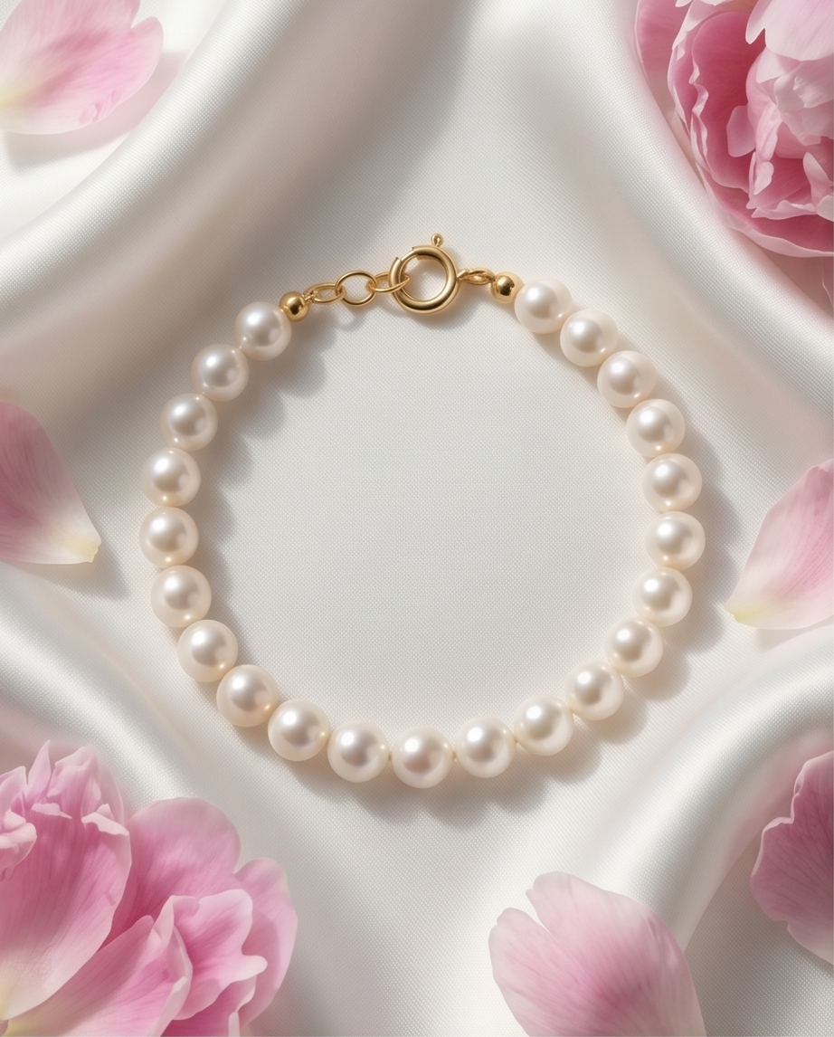 Bracelet or  perles de culture - Princesse
