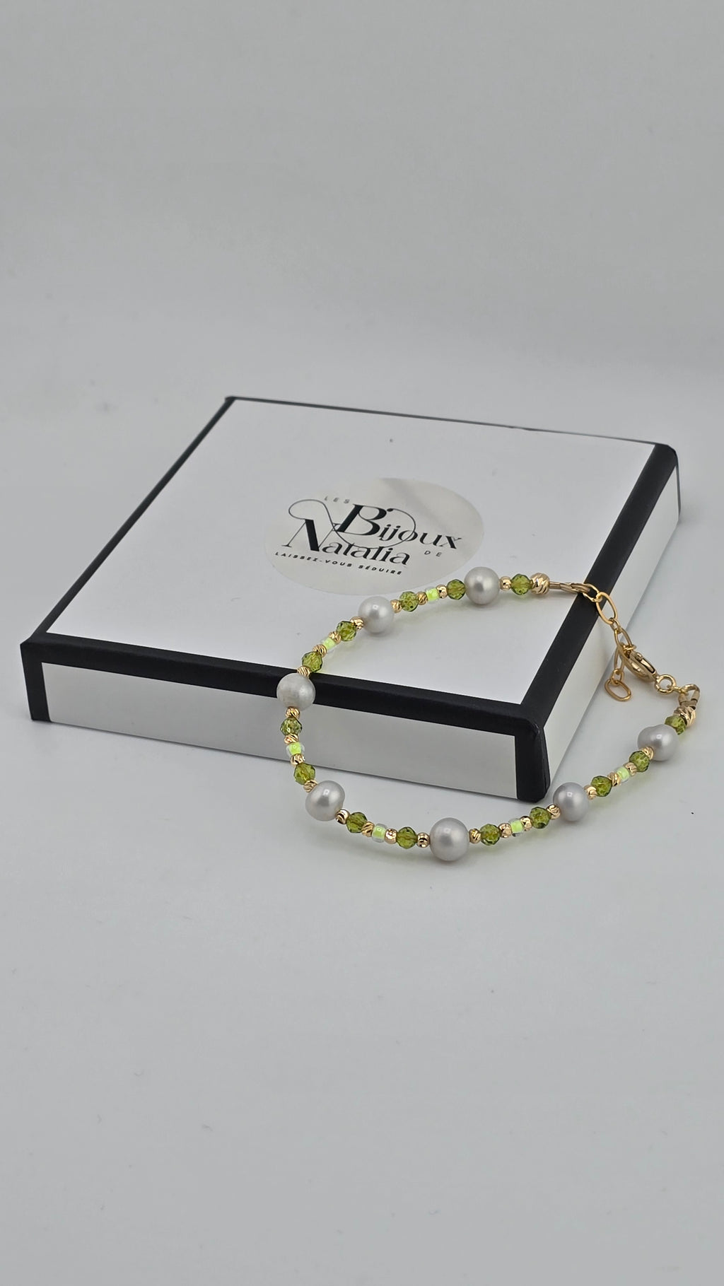 Bracelet en perles de culture et cristal